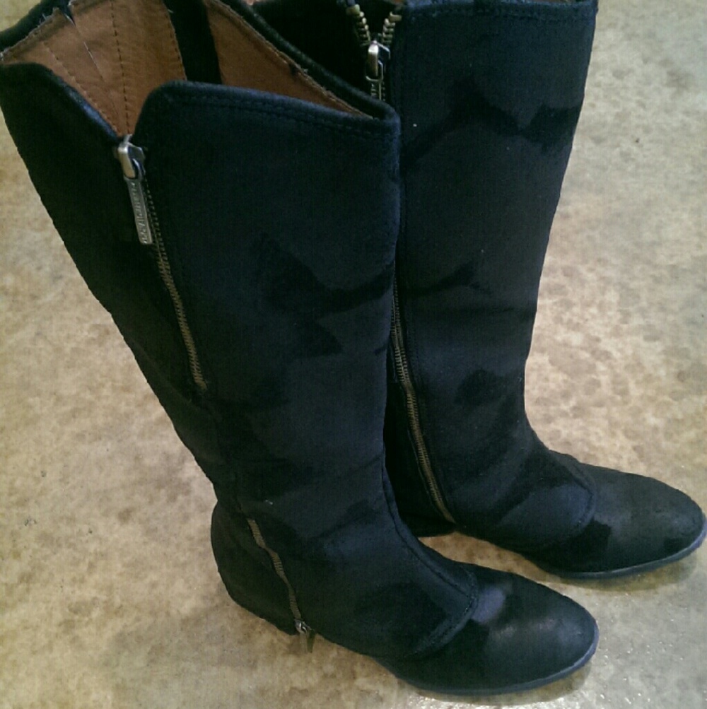 Donald J. Pliner Black Suede Knee Boots